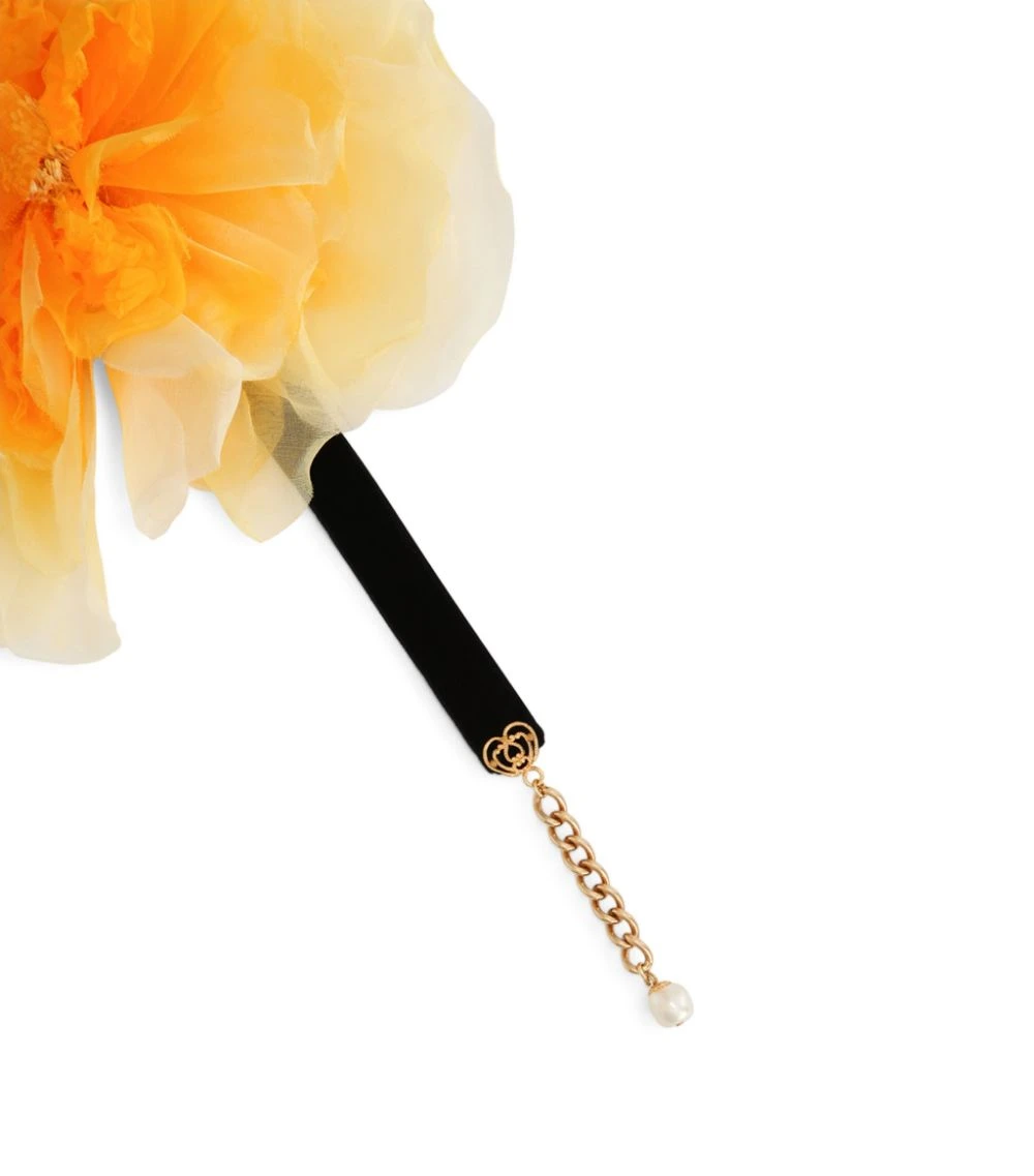 Dolce & Gabbana Floral Appliqué Choker A0003-YELLOW Scarves 3 Dolce & Gabbana Floral Appliqué Choker A0003-YELLOW Scarves - Image 3