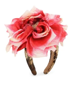 Dolce & Gabbana Floral Appliqué Headband R0018-ROSSO/PANNA Headbands