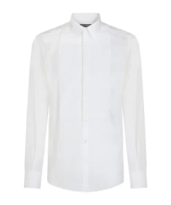 Dolce & Gabbana FloralJacquard Tuxedo Shirt W0800-OPTICAL WHITE Formal Shirts