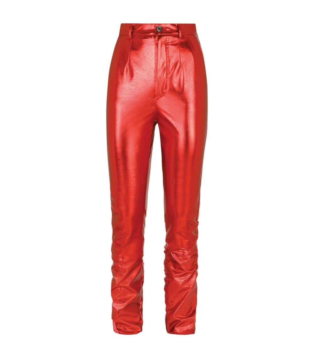 Dolce & Gabbana Foil-Effect Skinny Trousers R2243-DARK BORDEAUX Tailored Trousers 1 Dolce & Gabbana Foil-Effect Skinny Trousers R2243-DARK BORDEAUX Tailored Trousers
