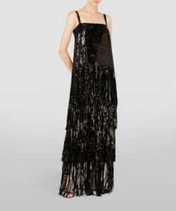 Dolce & Gabbana Fringed Maxi Dress N0000-BLACK Maxi Dresses -Dolce & Gabbana online Store dolce gabbana fringed maxi dress 17637211 37204741 1000