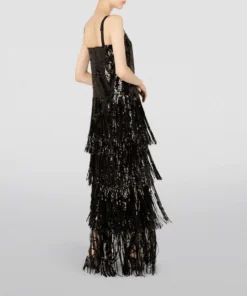 Dolce & Gabbana Fringed Maxi Dress N0000-BLACK Maxi Dresses -Dolce & Gabbana online Store dolce gabbana fringed maxi dress 17637211 37204744 1000