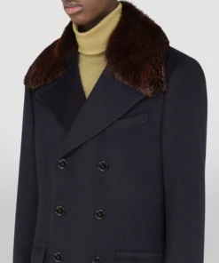 Dolce & Gabbana Fur-Trim Cashmere Coat B6712-BLUE Overcoats -Dolce & Gabbana online Store dolce gabbana fur trim cashmere coat 16835843 33290924 1000
