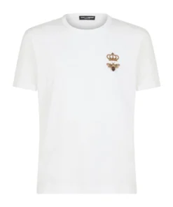 Dolce & Gabbana G8JX7ZG7WUQ1-T-SHIRT W0800-OPTICAL WHITE Logo T-Shirts
