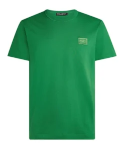 Dolce & Gabbana G8KJ9TFU7EQ1-T-SHIRT V0396-BRIGHT GREEN Logo T-Shirts