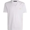 Dolce & Gabbana G8KK0TFU7EQ1-V NECK T-SHIRT W0800-OPTICAL WHITE Logo T-Shirts