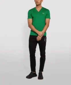 Dolce & Gabbana G8KK0TFU7EQ1-V NECK T-SHIRT V0396-BRIGHT GREEN Logo T-Shirts -Dolce & Gabbana online Store dolce gabbana g8kk0tfu7eq1 v neck t shirt 15299016 27084394 1000