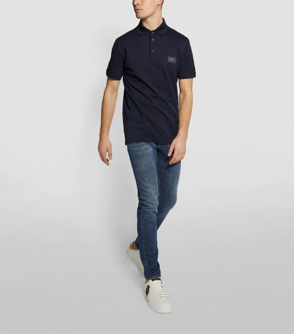 Dolce & Gabbana G8KK1TFU7EN1-S/S POLO SHIRT B0665-VERY DARK BLUE Polo Shirts 2 Dolce & Gabbana G8KK1TFU7EN1-S/S POLO SHIRT B0665-VERY DARK BLUE Polo Shirts - Image 2