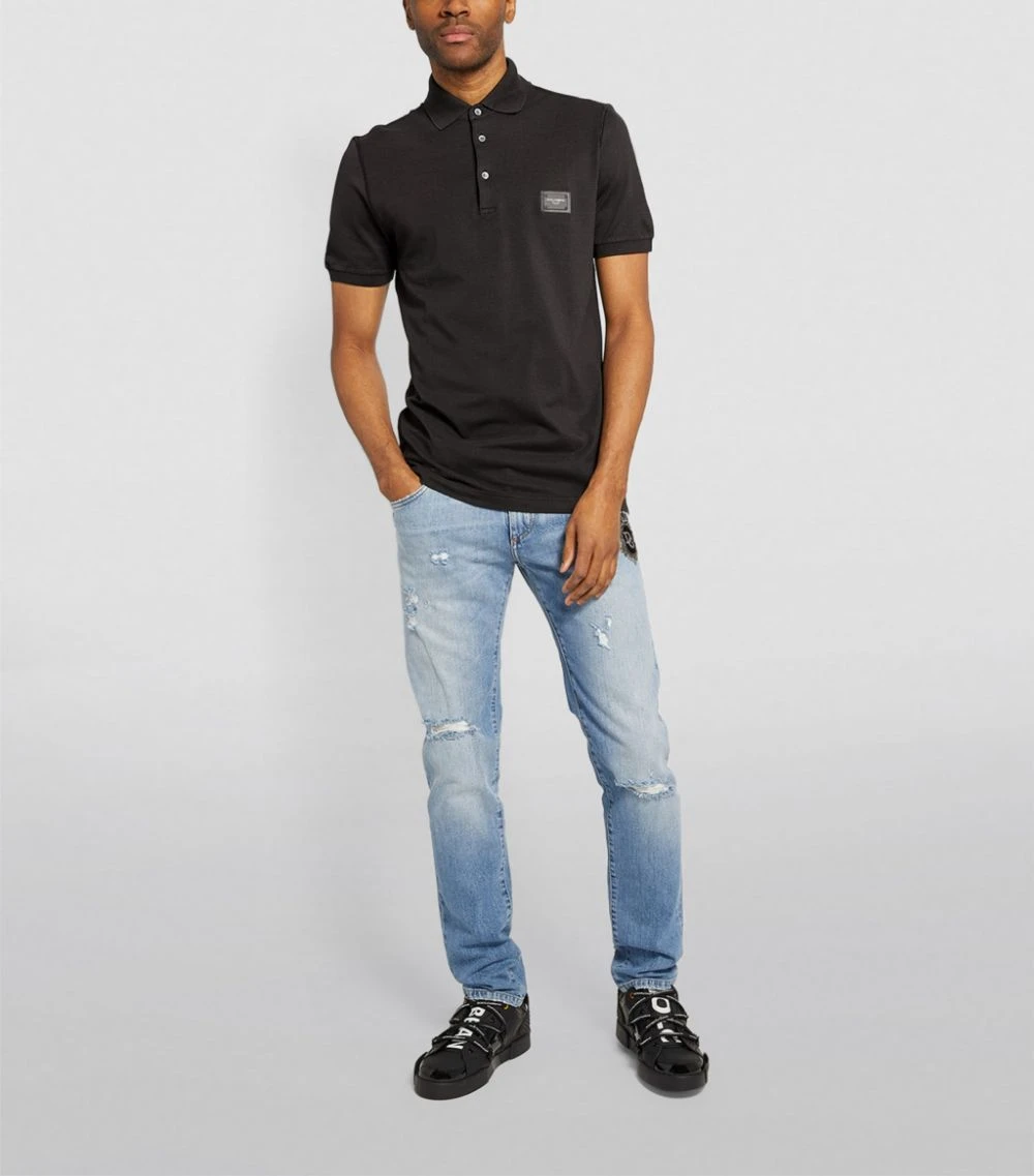 Dolce & Gabbana G8KK1TFU7EN1-S/S POLO SHIRT N2958-VERY DARK GREY Polo Shirts 2 Dolce & Gabbana G8KK1TFU7EN1-S/S POLO SHIRT N2958-VERY DARK GREY Polo Shirts - Image 2