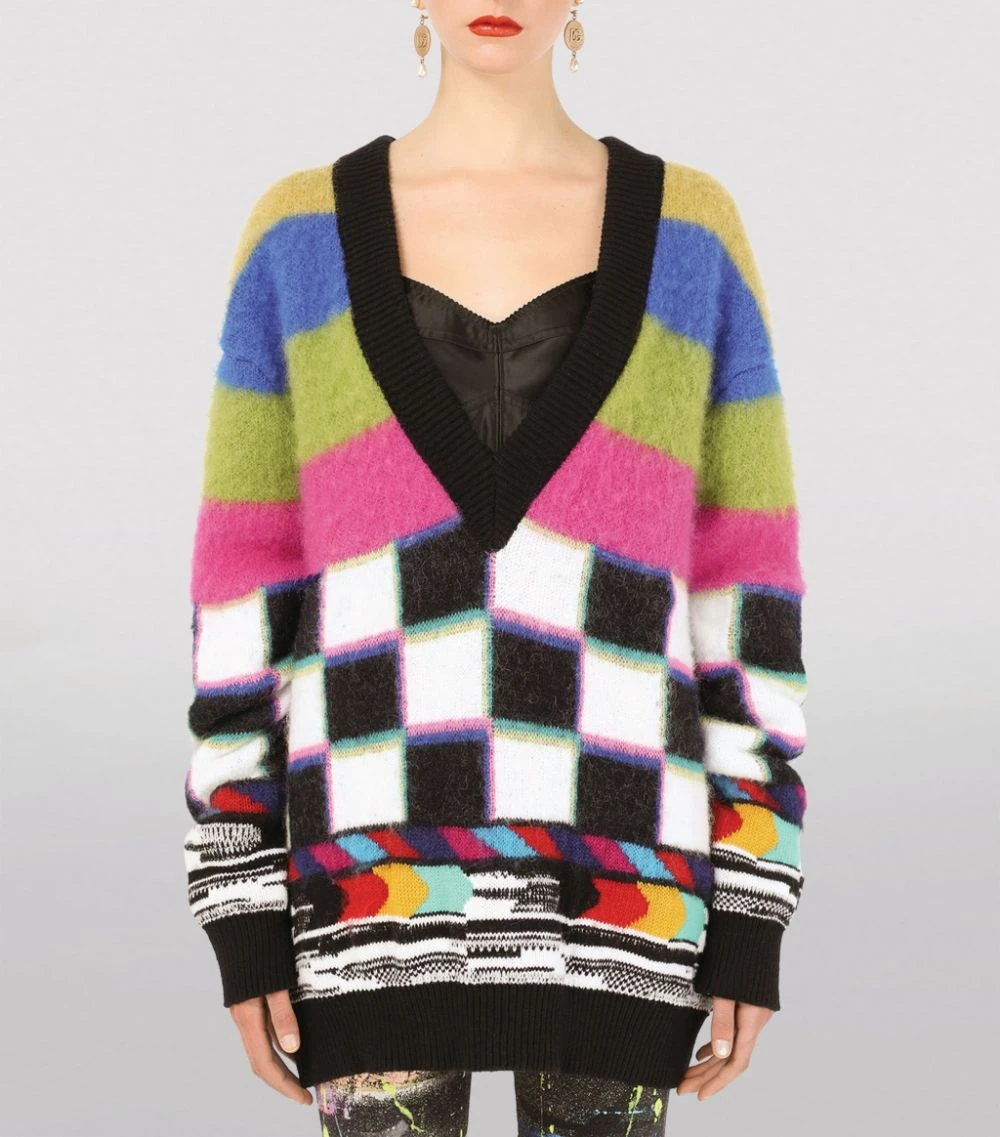 Dolce & Gabbana Glitch Print Sweater S9000-COMBINED COLOU Sweaters 3 Dolce & Gabbana Glitch Print Sweater S9000-COMBINED COLOU Sweaters - Image 3