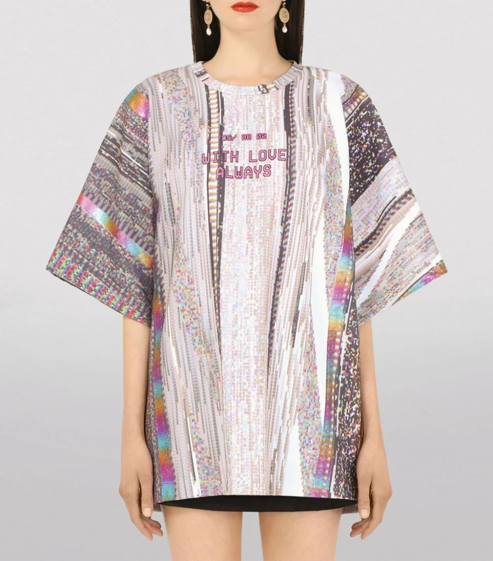 Dolce & Gabbana Glitch Print T-Shirt HJ3FN-TV2 FDO.GRIGIO T-shirts 3 Dolce & Gabbana Glitch Print T-Shirt HJ3FN-TV2 FDO.GRIGIO T-shirts - Image 3