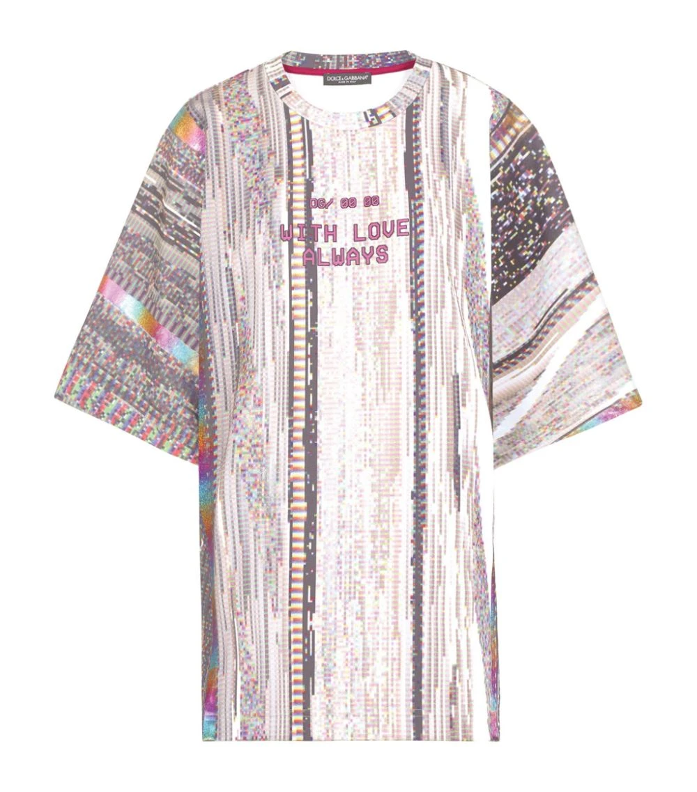 Dolce & Gabbana Glitch Print T-Shirt HJ3FN-TV2 FDO.GRIGIO T-shirts 1 Dolce & Gabbana Glitch Print T-Shirt HJ3FN-TV2 FDO.GRIGIO T-shirts