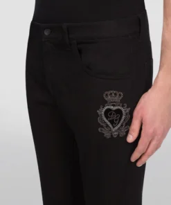 Dolce & Gabbana Heraldic Patch Five-Pocket Jeans S9001-COMBINED COLOU Straight Jeans -Dolce & Gabbana online Store dolce gabbana heraldic patch five pocket jeans 15975682 29567720 1000