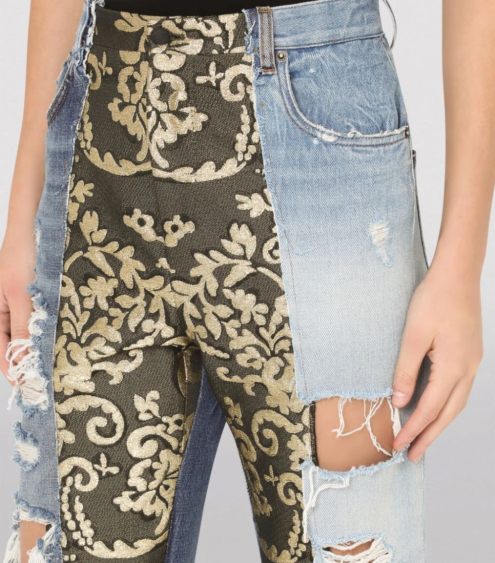 Dolce & Gabbana High-Rise Patchwork Jeans S9000-COMBINED COLOU Boyfriend Jeans 6 Dolce & Gabbana High-Rise Patchwork Jeans S9000-COMBINED COLOU Boyfriend Jeans - Image 6