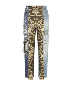 Dolce & Gabbana High-Rise Patchwork Jeans S9000-COMBINED COLOU Boyfriend Jeans