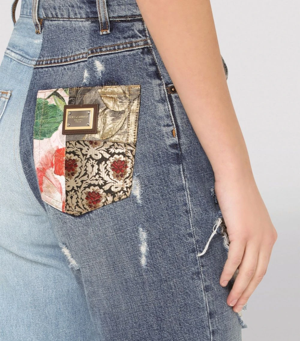Dolce & Gabbana High-Rise Patchwork Jeans S9000-COMBINED COLOU Boyfriend Jeans 5 Dolce & Gabbana High-Rise Patchwork Jeans S9000-COMBINED COLOU Boyfriend Jeans - Image 5