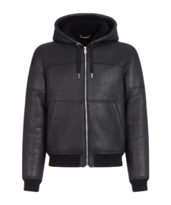 Dolce & Gabbana Hooded Leather Jacket N0000-BLACK Leather Jackets