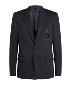 Dolce & Gabbana Insignia Embellishment Blazer B0665-VERY DARKBLU Blazers