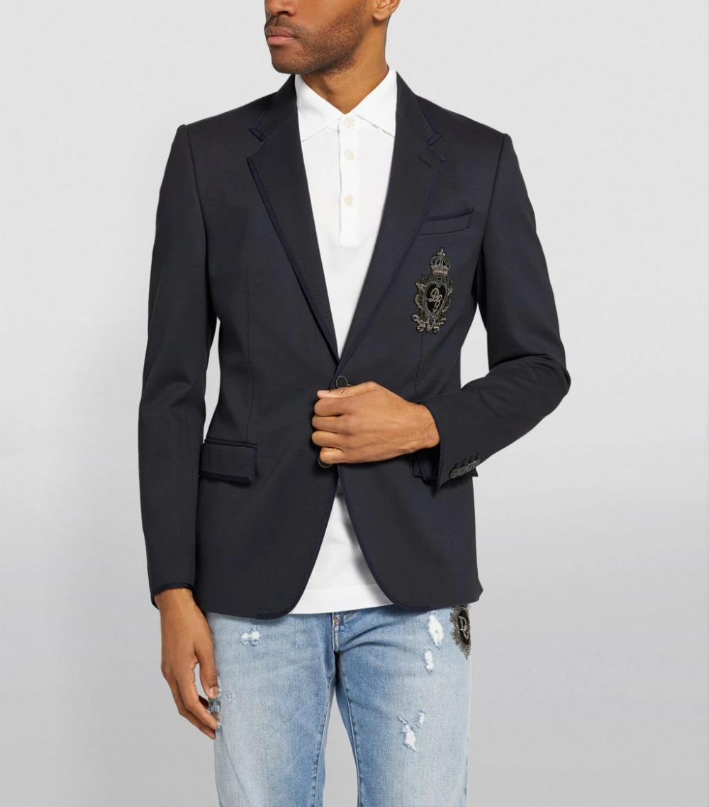 Dolce & Gabbana Insignia Embellishment Blazer B0665-VERY DARKBLU Blazers 3 Dolce & Gabbana Insignia Embellishment Blazer B0665-VERY DARKBLU Blazers - Image 3
