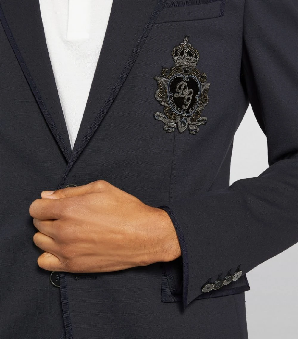 Dolce & Gabbana Insignia Embellishment Blazer B0665-VERY DARKBLU Blazers 6 Dolce & Gabbana Insignia Embellishment Blazer B0665-VERY DARKBLU Blazers - Image 6