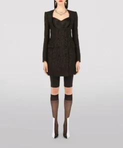 Dolce & Gabbana Jacquard Double-Breasted Jacket N0000-BLACK Mini Dresses -Dolce & Gabbana online Store dolce gabbana jacquard double breasted jacket 17473655 36363660 1000