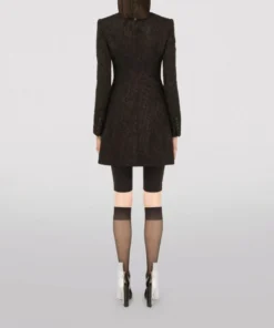 Dolce & Gabbana Jacquard Double-Breasted Jacket N0000-BLACK Mini Dresses -Dolce & Gabbana online Store dolce gabbana jacquard double breasted jacket 17473655 36365346 1000