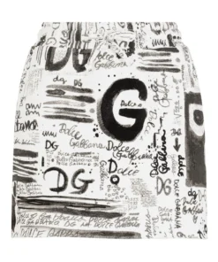 Dolce & Gabbana Jersey Graffiti Print Mini Skirt HASAN-LOGO2 NERO F.B Mini Skirts