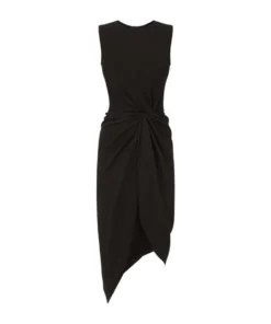 Dolce & Gabbana Knot-Detail Cady Dress N0000-BLACK Midi Dresses
