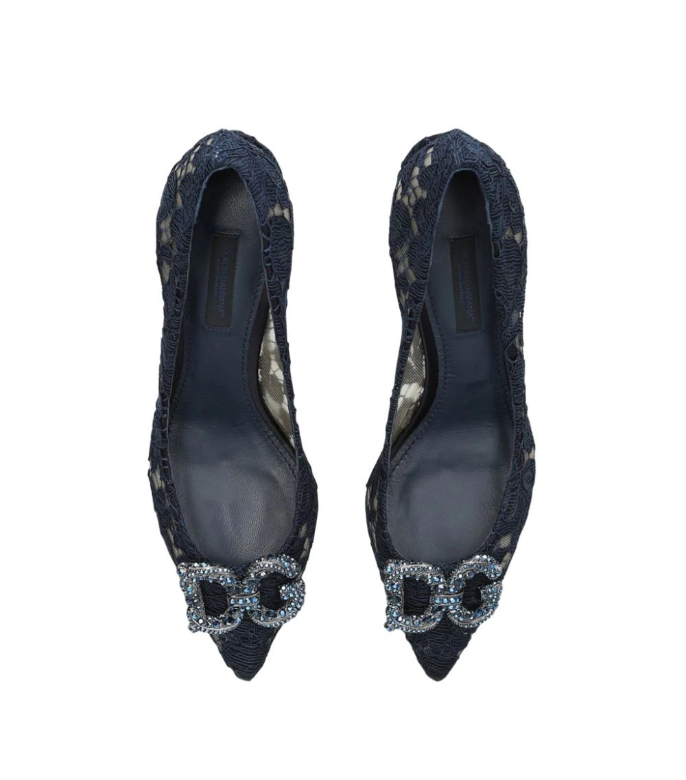 Dolce & Gabbana Lace Bellucci Pumps 60 NAVY Courts 4 Dolce & Gabbana Lace Bellucci Pumps 60 NAVY Courts - Image 4
