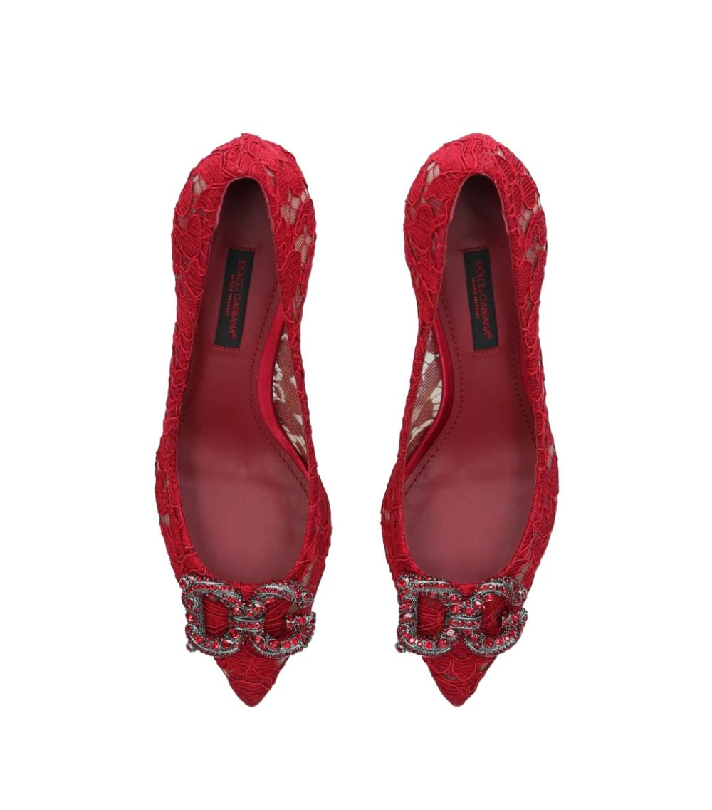 Dolce & Gabbana Lace Bellucci Pumps 60 RED Courts 3 Dolce & Gabbana Lace Bellucci Pumps 60 RED Courts - Image 3
