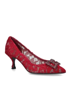 Dolce & Gabbana Lace Bellucci Pumps 60 RED Courts