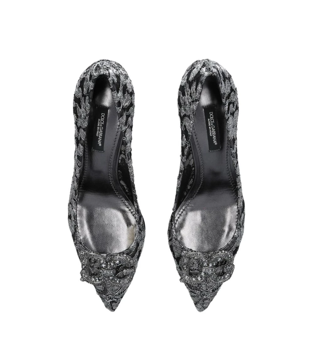 Dolce & Gabbana Lace Bellucci Pumps 60 GREY Courts 3 Dolce & Gabbana Lace Bellucci Pumps 60 GREY Courts - Image 3