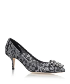 Dolce & Gabbana Lace Bellucci Pumps 60 GUNMETAL Courts
