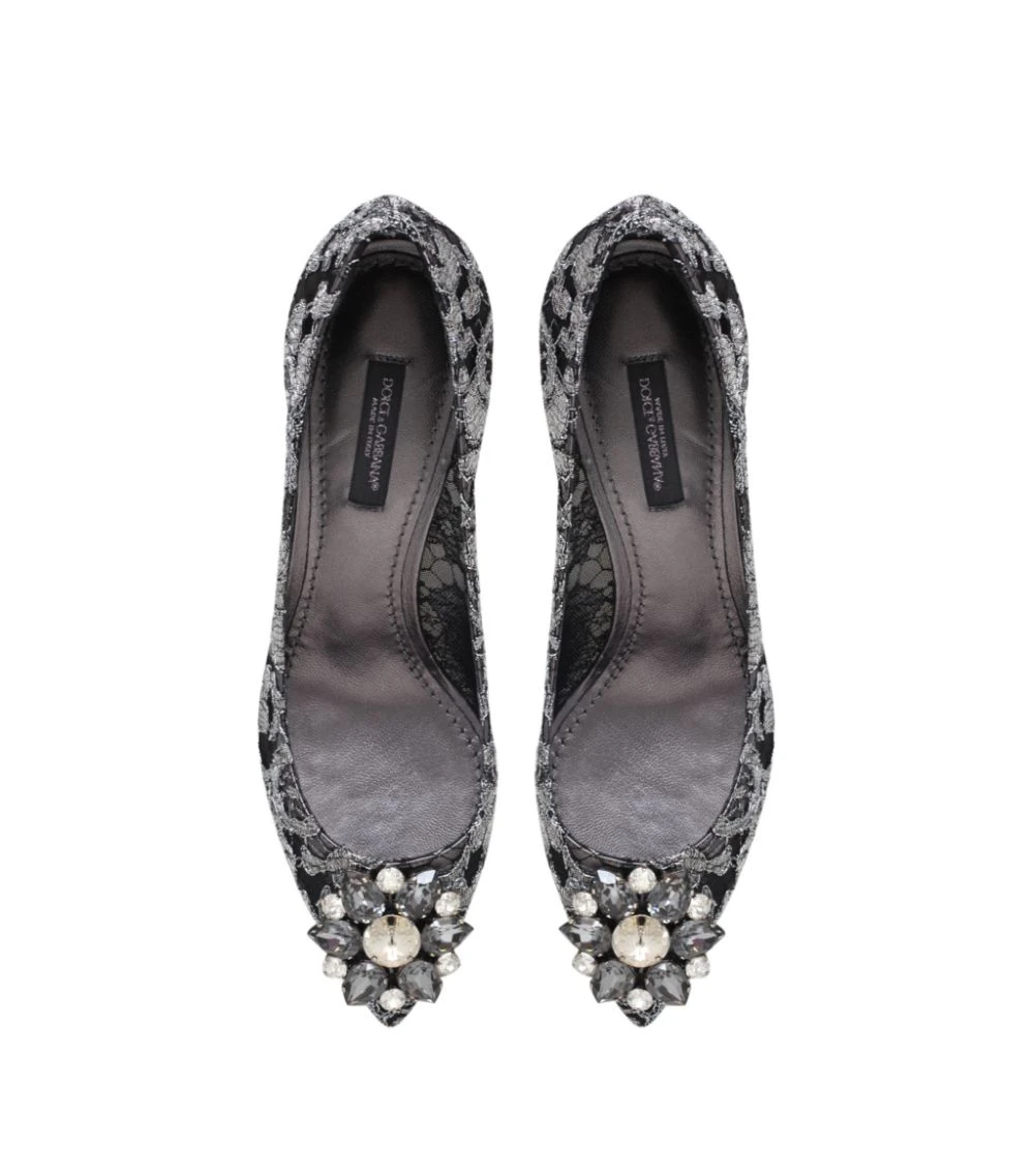 Dolce & Gabbana Lace Bellucci Pumps 60 GUNMETAL Courts 2 Dolce & Gabbana Lace Bellucci Pumps 60 GUNMETAL Courts - Image 2