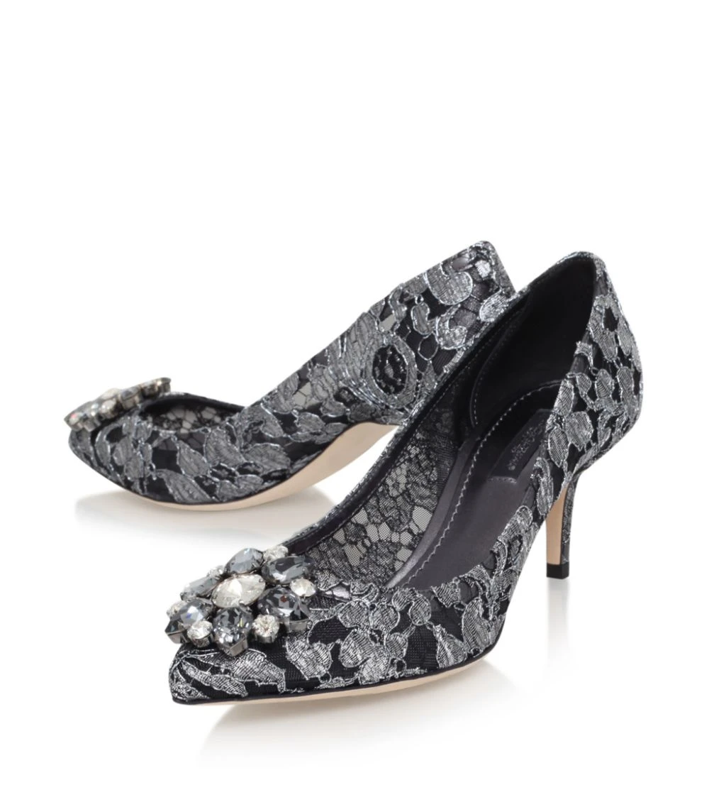 Dolce & Gabbana Lace Bellucci Pumps 60 GUNMETAL Courts 4 Dolce & Gabbana Lace Bellucci Pumps 60 GUNMETAL Courts - Image 4