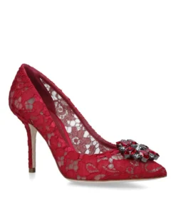 Dolce & Gabbana Lace Bellucci Pumps 90 RED Courts