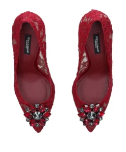 Dolce & Gabbana Lace Bellucci Pumps 90 RED Courts -Dolce & Gabbana online Store dolce gabbana lace bellucci pumps 90 16410989 31523408 1000
