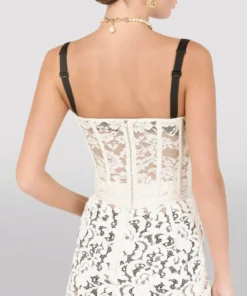 Dolce & Gabbana Lace Bustier Top W0001-NATURAL WHITE Crop Tops -Dolce & Gabbana online Store dolce gabbana lace bustier top 17292642 35343697 1000