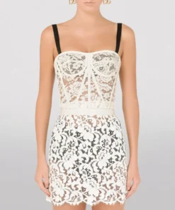 Dolce & Gabbana Lace Bustier Top W0001-NATURAL WHITE Crop Tops -Dolce & Gabbana online Store dolce gabbana lace bustier top 17292642 35344517 1000