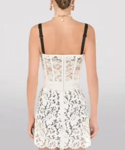 Dolce & Gabbana Lace Bustier Top W0001-NATURAL WHITE Crop Tops -Dolce & Gabbana online Store dolce gabbana lace bustier top 17292642 35344524 1000