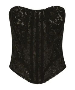 Dolce & Gabbana Lace Bustier Top N0000-BLACK Crop Tops