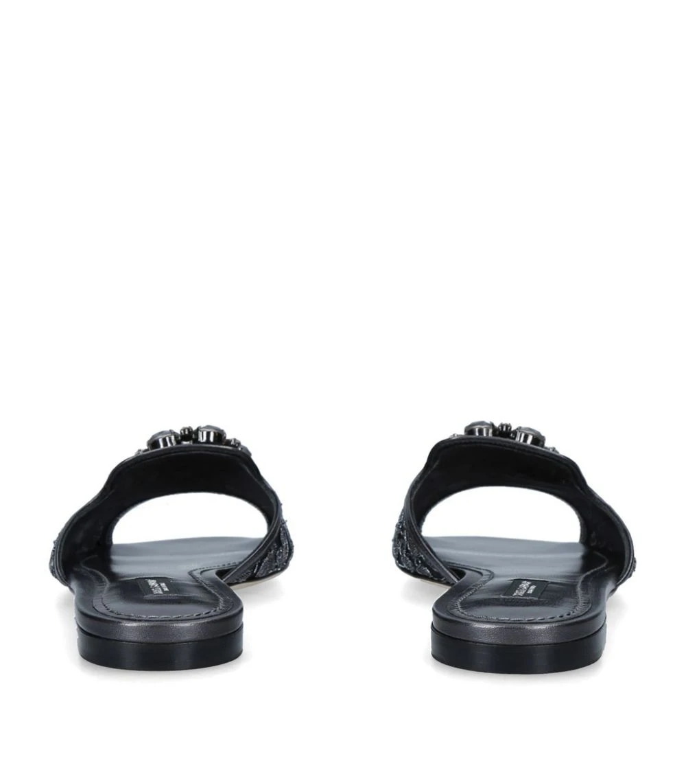 Dolce & Gabbana Lace-Embellished Bianca Sandals SILVER Slides 2 Dolce & Gabbana Lace-Embellished Bianca Sandals SILVER Slides - Image 2