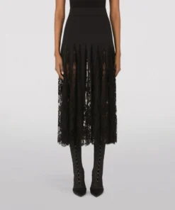 Dolce & Gabbana Lace Midi Skirt N0000-BLACK Midi Skirts -Dolce & Gabbana online Store dolce gabbana lace midi skirt 17293349 35345450 1000