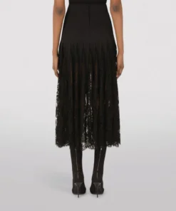 Dolce & Gabbana Lace Midi Skirt N0000-BLACK Midi Skirts -Dolce & Gabbana online Store dolce gabbana lace midi skirt 17293349 35345456 1000