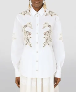 Dolce & Gabbana Lace Openwork Poplin Shirt W0800-OPTICAL WHITE Shirts -Dolce & Gabbana online Store dolce gabbana lace openwork poplin shirt 17710494 37439325 1000