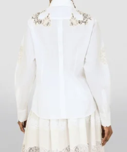 Dolce & Gabbana Lace Openwork Poplin Shirt W0800-OPTICAL WHITE Shirts -Dolce & Gabbana online Store dolce gabbana lace openwork poplin shirt 17710494 37439326 1000