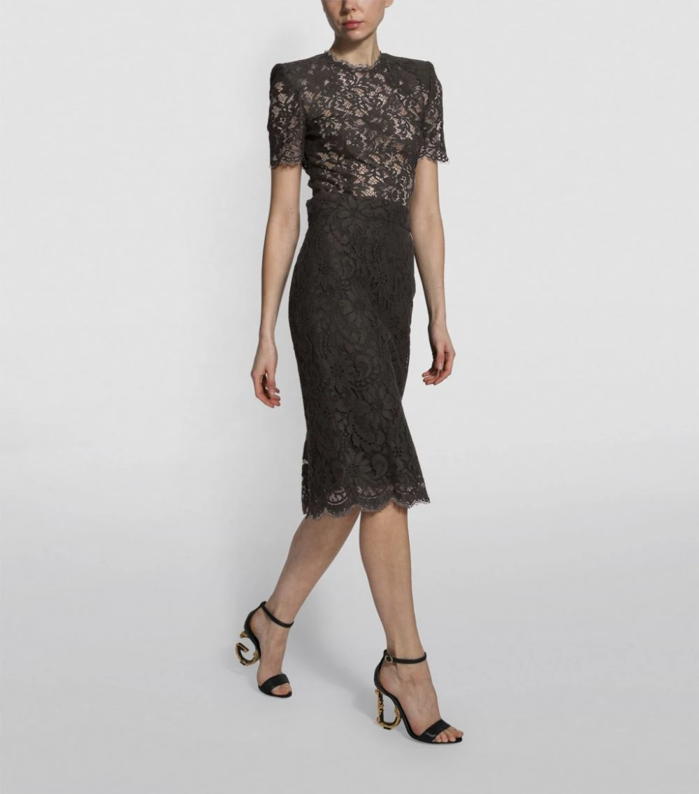 Dolce & Gabbana Lace-Trim Midi Skirt N0000-BLACK Midi Skirts 2 Dolce & Gabbana Lace-Trim Midi Skirt N0000-BLACK Midi Skirts - Image 2