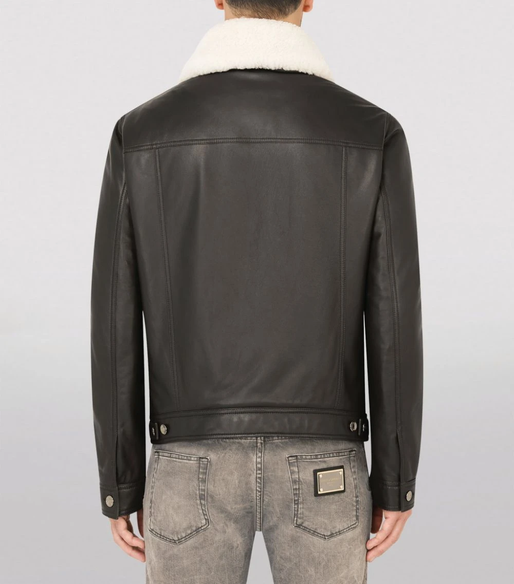 Dolce & Gabbana Lambskin Jacket N0000-BLACK Bomber Jackets 4 Dolce & Gabbana Lambskin Jacket N0000-BLACK Bomber Jackets - Image 4