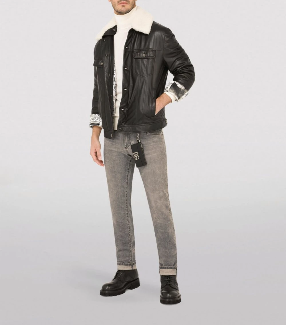 Dolce & Gabbana Lambskin Jacket N0000-BLACK Bomber Jackets 2 Dolce & Gabbana Lambskin Jacket N0000-BLACK Bomber Jackets - Image 2