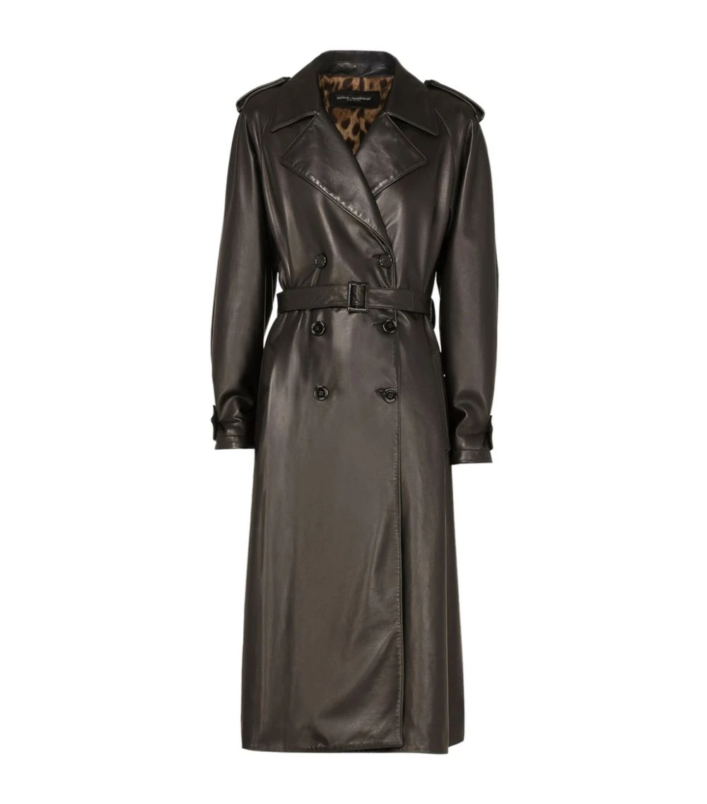 Dolce & Gabbana Lambskin Trench Coat N0000-BLACK Trench Coats 1 Dolce & Gabbana Lambskin Trench Coat N0000-BLACK Trench Coats